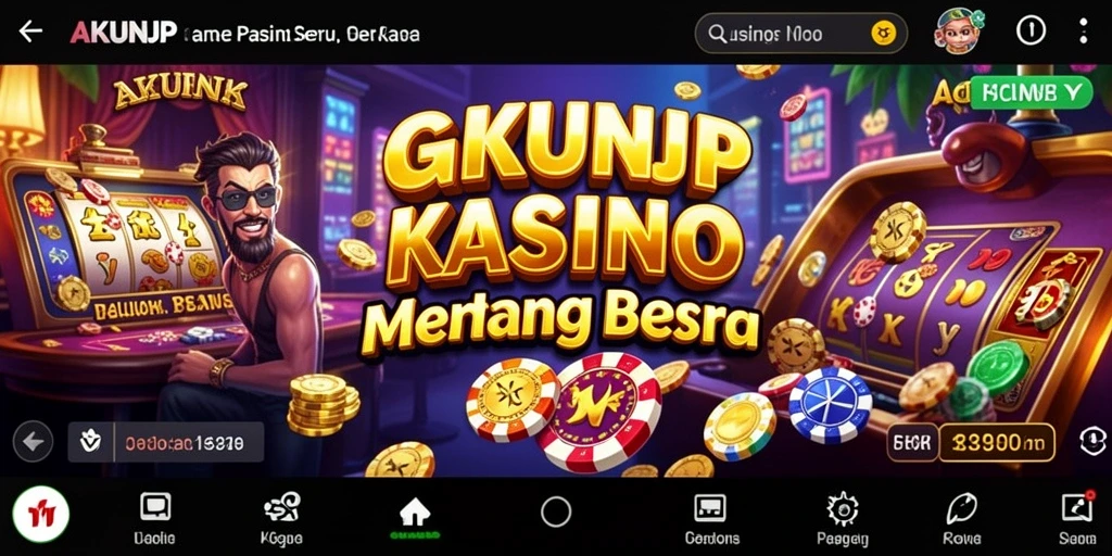 Tampilan utama game Kasino AKUNJP dengan berbagai pilihan permainan.