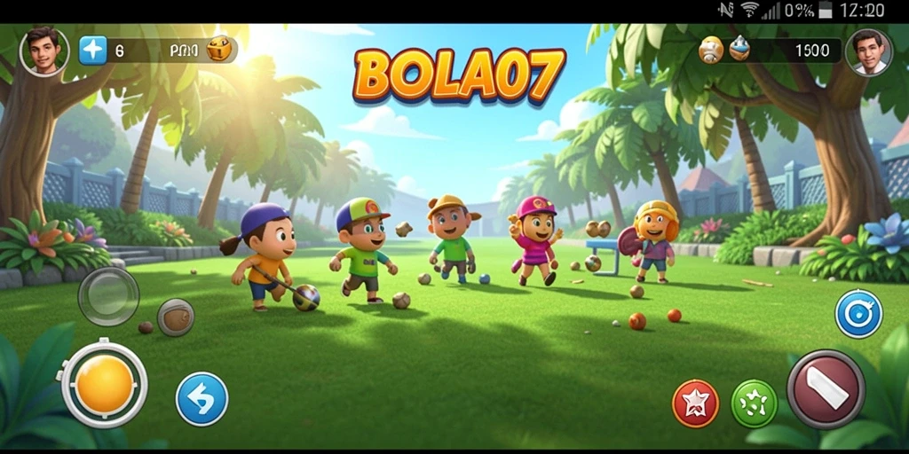 Tangkapan layar gameplay BOLA07 yang penuh warna dan menghibur.