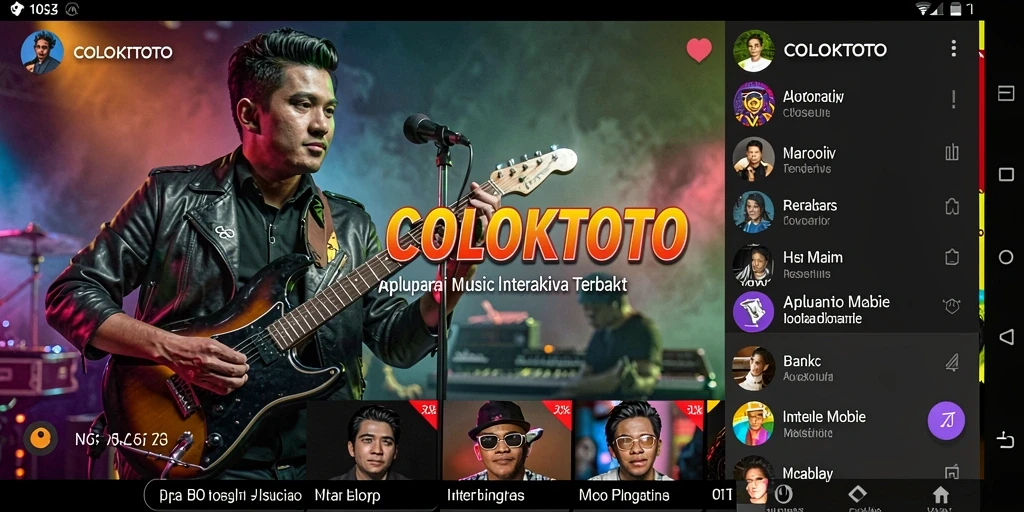 Screenshot COLOKTOTO menunjukkan antarmuka pengguna yang menarik saat bermain musik.