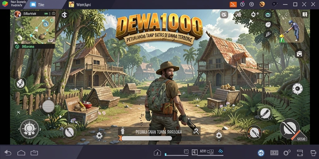 Screenshot DEWA1000 menunjukkan petualangan epic di dunia terbuka.
