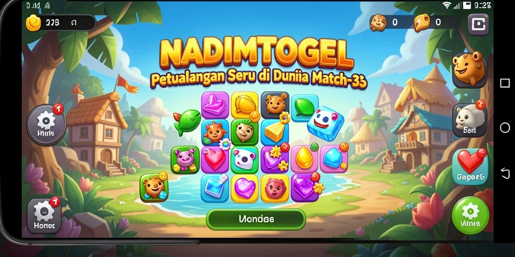 Screenshot gameplay NADIMTOGEL yang menampilkan aksi mencocokkan objek.