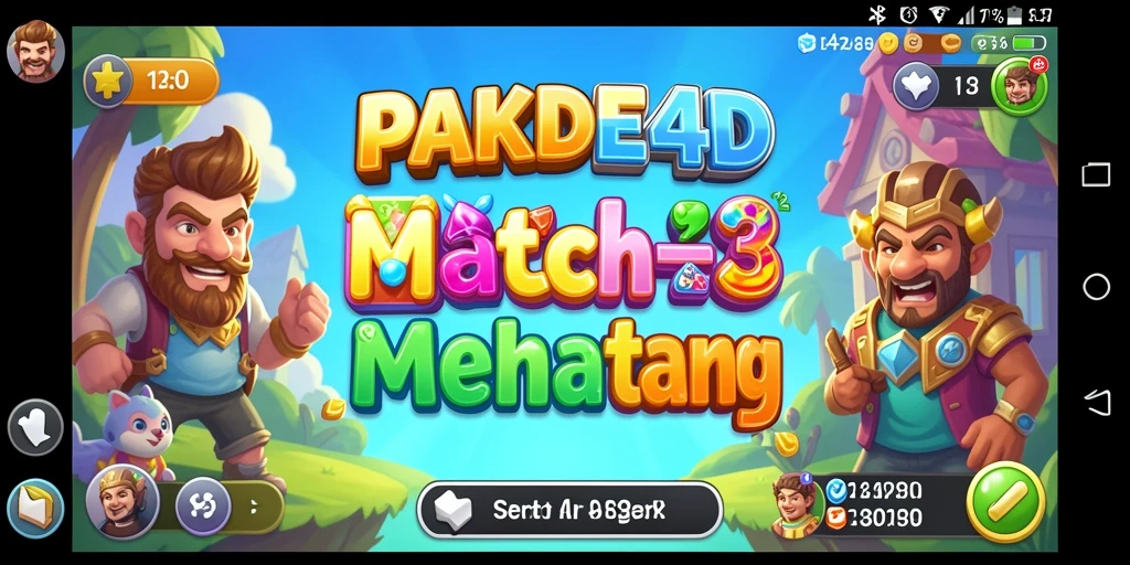 Tampilan gameplay seru PAKDE4D dengan level Match-3 yang menantang.
