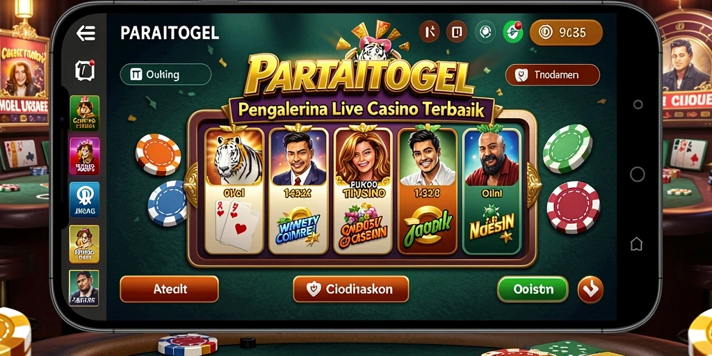 Screenshot gameplay PARTAITOGEL yang menampilkan dealer langsung dan suasana permainan.