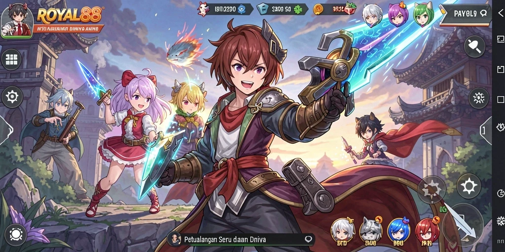 Tampilan gameplay seru dan berwarna dari ROYAL88