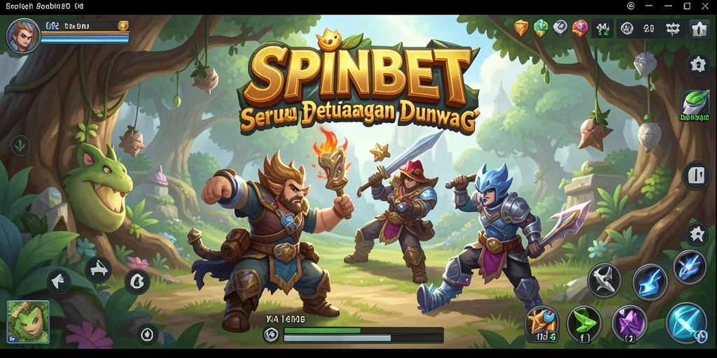 Tampilan gameplay SPINBET yang memukau dengan aksi RPG menegangkan.