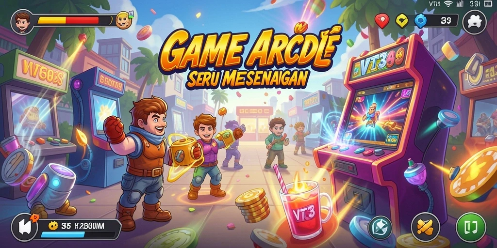 Screenshot VT38 menunjukkan aksi gameplay Arcade yang mendebarkan.